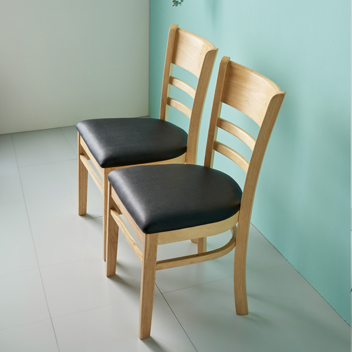 CEW-311 PU방석 고무나무 의자